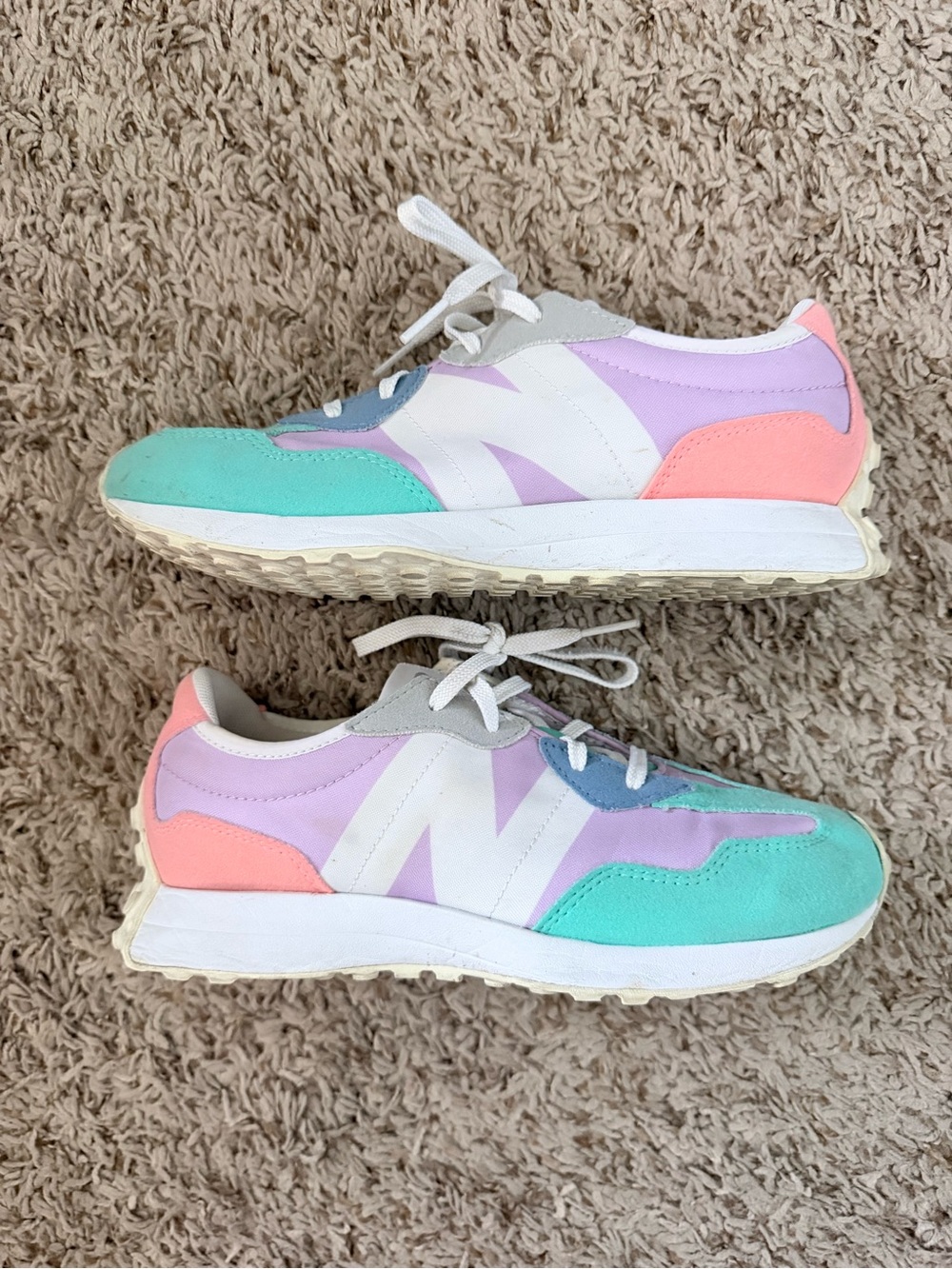 New Balance 327 Pastel Mint, Lavender & Coral Women's Sneakers